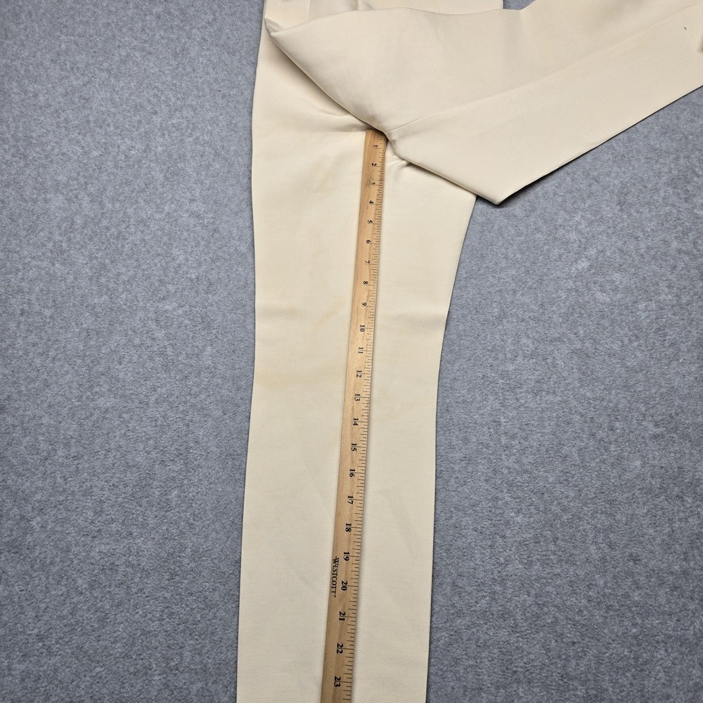 Balenciaga Pants Womens 38 Beige Silk Gabardine Cuffed Zip‎ Ankle Made Italy - Picture 13 of 16